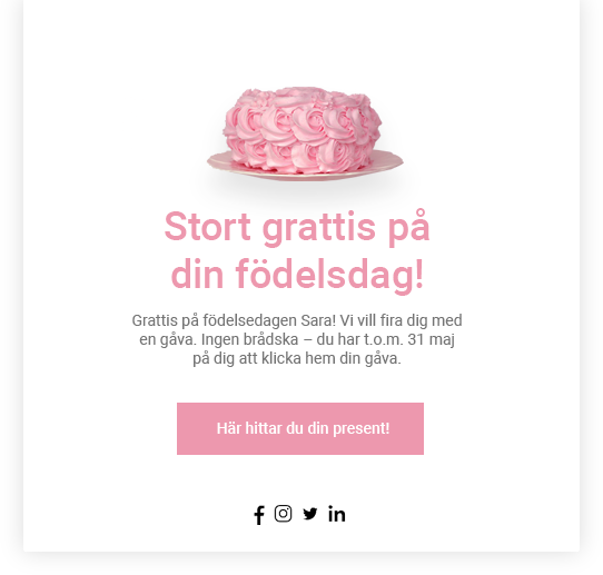 Marketing Automationflöden Grattis på födelsedagen