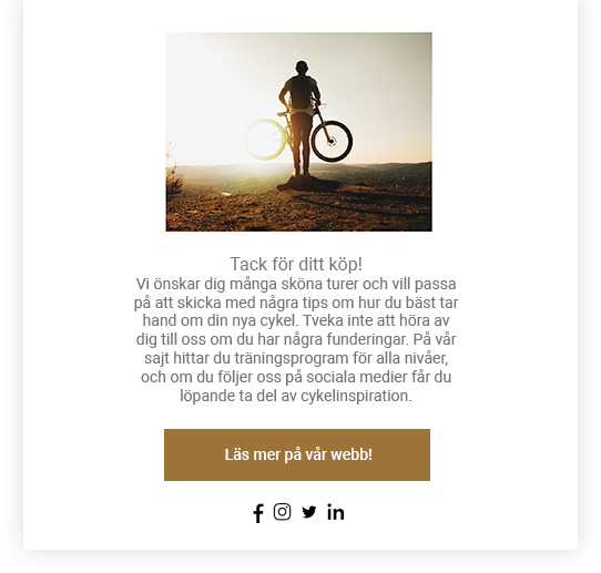 Marketing Automationflöden Tack för ditt köp